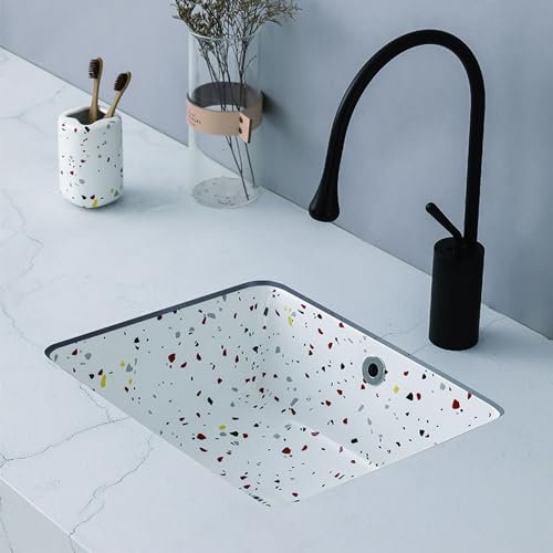 Lavello cucina moderno，cucina per esterno，lavandino da esterno giardino，lavatoio ceramica,Con rubinetto, valvola ad angolo caldo e freddo, grande capacità, adatto per cucina, banco da lavoro, esterno,