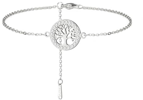 Dreamtimes Bracciale albero della vita per donne Bracciale albero della famiglia Bracciale corda Bracciale corda intrecciata fatto a mano Bracciale regolabile Gioielli delicati