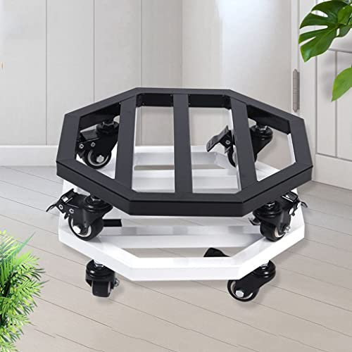 Lot de 2 bacs à plantes en métal noir robuste à roulettes pour pot de fleurs d'intérieur ou d'extérieur carré sur rouleau