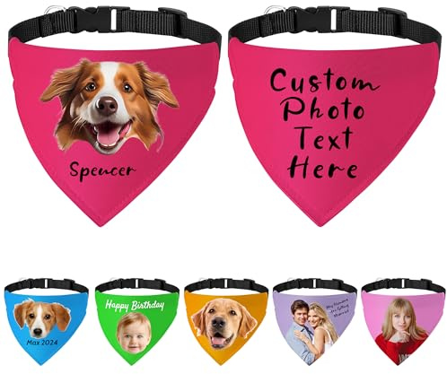 FAMIPAWS Personalisiertes Geburtstags-Hundehalstuch mit Hundekopf-Namen, Halstücher für kleine, mittelgroße und große Jungen, Mädchen, Geburtstagsparty, Haustier-Geschenke