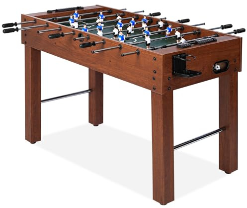 Foosball Table 48in, Competition-Sized Game Table for Home & Game Room – Includes 2 Balls & 2 Cup Holders – Classic Indoor Soccer Game