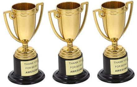 Gatuida 3stücke Mini-trophäe Aus Goldenem Kunststoff Belohnung Für Sportwettbewerbe Kindergartenevents Und Partygeschenke Kleine Auszeichnungen Für Schüler Und Junge Mädchen