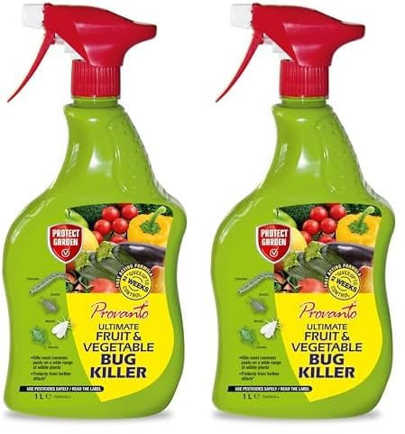 Provanto Ultimate Fruit and Vegetable Bug Killer, 1L - Fast Acting Bug Spray - 2 Weeks Protection for Fruit and Vegetable Plants - Contact Insecticide for Indoor & Outdoor Plants (Pack of 2)