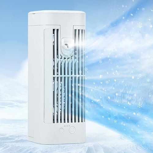 Portable Air Cooler, Mini Air Conditioner Desk Fan with Water Tank,Humidifier Personal Water-cooled Air Cooler Quiet Air Misting Fan