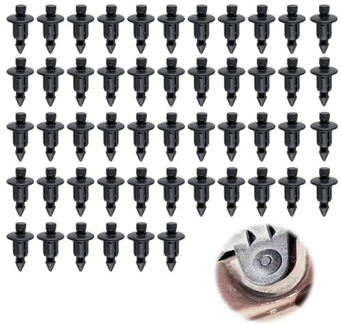tiyiyok 50 Stück Kunststoffnieten, 6mm Spreiznieten Kunststoff, Kotflügelnieten, Auto Befestigung Clips, Kunststoff Nieten, Befestigungsclips Auto Clips, für Stoßstangen, Autotüren, Kotflügel