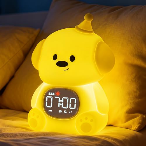 Orologio sveglia Capybara con luce notturna per bambini, lampada ricaricabile in silicone, lampada per animali da ufficio, compagno ideale per il sonno di ragazzi e ragazze, cane