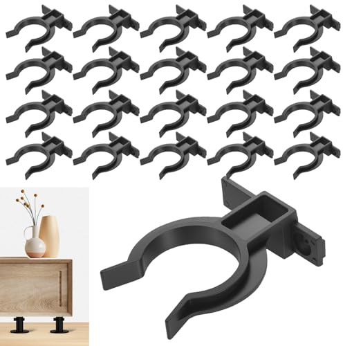 20 Stück Sockelleisten Clips,Küchensockel Befestigungsclips,Sockelblendenhalter Sockelhalterung für 32-36mm Küchenfüße mit 60 Schrauben，Küche Sockel Clips, Leistenclips für Sockelleiste Küche Clips