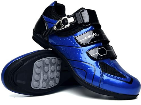 Mateju Zapatillas Ciclismo Sin Calas Hombre Mujer, 36-47 EU Zapatillas de Ciclismo Suela de Goma Hombre Respirables Antideslizantes para Deportes al Aire Libre (569 Azul,43)