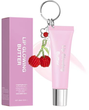 Bálsamo De Mantequilla Para Labios 10ml Con Llavero, Con Color E | Hidratante para el Cuidado de Labios de Mujeres Para Hidratación, Mujeres, Niñas, Viaje, Exterior, Cumpleaños,