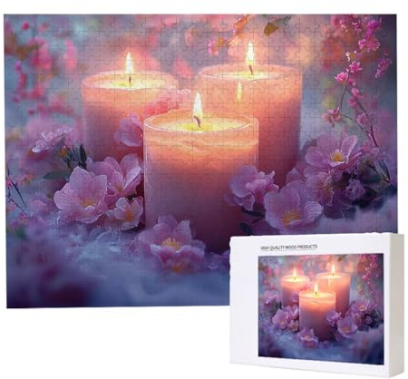 Jigsaw Puzzles für Erwachsene 6000 Teile, Herausforderndes Rätsel, Clevere Rätsel, Puzzlespiele für Die Ganze Familie, Geschenke für Frauen, Geschenke für Männer, Thema: (Kerzen Blumen) n-506