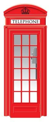 Oedim Vinilo para Puerta Decorativo Cabina de teléfonos Londres Varias Medidas | Adhesivo Resistente y de Fácil Aplicación | Multicolor | Pegatina Adhesiva Decorativa de Diseño Elegante