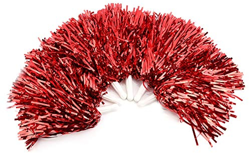 Pompoms Cheering Rot,Pom Poms Cheering Rot Schwarz,Pompoms Cheering Rot Schwarz,Pompom Cheerer Rot,Cheering Pompoms Pompons 6/12 Stücke Cheerer Pom Poms Cheering Poms Blume Hängen