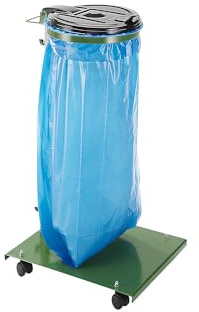 kaiserkraft | Müllsackständer | für Volumen 120 l | mit Bodenplatte | fahrbar | Gestell und Deckel grün | Für Volumen 120 l, mit Bodenplatte, fahrbar, Gestell und Deckel grün