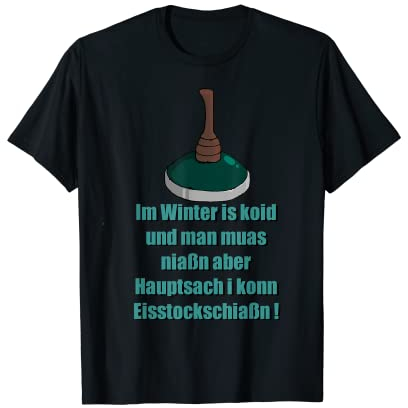 Bayrisches Eisstockschießen Lustig Stockschütze T-Shirt