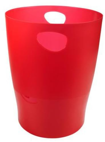 Lot de 8 Corbeille à papier ECOBIN Linicolor rouge carmin transparent
