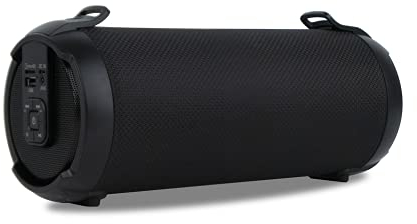 NGS ROLLER TEMPO BLACK - Bluetooth-Högtalare, Trådlös Högtalare, med True Wireless Stereo-Teknik, Batteri 1500 mAh, USB-ljudingång, MicroSD och AUX IN, Effekt 20W, 9.8x3.4x1.1 cm, 1 kg