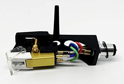 Cartuccia e stilo, puntina conica e testina nera con bulloni di montaggio per Technics SL-1200, SL-1210, SL-1600, SL-1610, SL-1700, SL-235, SL-23A, SL-B2, SL-B202