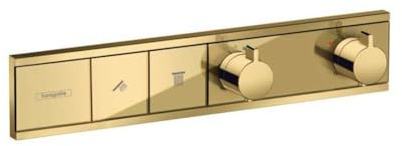 hansgrohe Unterputz Thermostat RainSelect, für 2 Funktionen, Polished Gold Optic