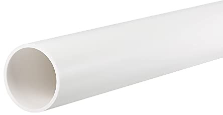 sourcing map PVC Rigid Tube Round Pipe Hardware Tubing 36mm ID 40mm OD 0.35m White High Impact for Water Pipe,Crafts
