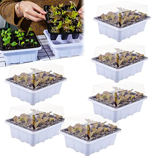 KDXYSL Bandeja de Semillas, Semilleros de Germinación para Plantas en Crecimiento, Bandejas de Cultivo Invernadero Brotado Cultivo de Invernadero Huerto(6 Piezas)