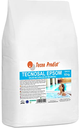 TECNOSAL Epsom by TECNO PRODIST Bittersalz (10 Kg Sack) Badesalz, 100% natürliche Körperbehandlung, Flotationstherapien, Tauchbäder, Schwimmbädern