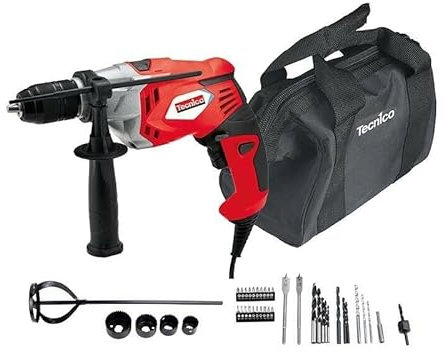 Tecn1co QUALITA' CHE CONVIENE Trapano con percussione potenza 1100 w, in dotazione borsa con 40 accessori