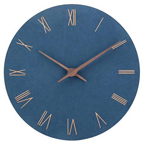 ACCSHINE MDF Holz Wanduhr Ohne Tickgeräusche 30cm Groß | Modern Wanduhr Holz Lautlos Römische Ziffern Batterie Quarz Einfach zu Lesen für Wohnzimmer Küche Schlafzimmer Büro Schule