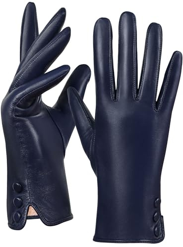GSG SINCE 1998 Lederhandschuhe Damen Gefüttert Echtleder | Touchscreen Handschuhe Damen Leder aus chromfreiem Schaffell mit Woll- oder Fleecefutter, warme Winterhandschuhe Echtleder