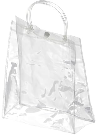 Transparente PVC-Geschenktüten mit Griff, transparente Tragetasche, Geschenkbeutel für Geburtstag, Hochzeit, Party, 16 x 15 x 7 cm, 5 Stück