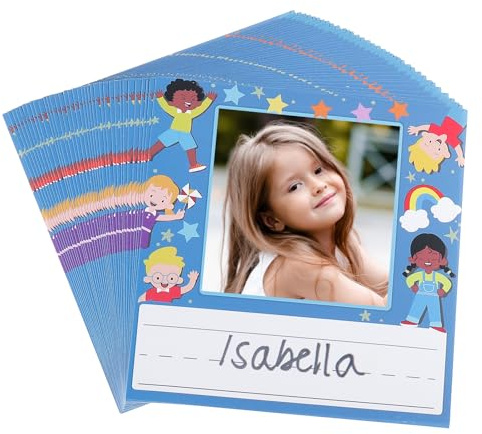PATIKIL Etiquetas De Nombre, 36 Pcs Placas De Identificación Para Aula Pegatinas Autoadhesivas Con Imágenes Para Escritorio Autobús