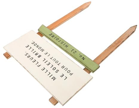 Happyyami Gartenschild Holzpfahlschild Garten Blumenbeetschild Retro Schild Dekoration Blumenbeet Gartenzubehör Rasenschild Holzschilddekor Schilddekoration Blumenbeetschilddekor