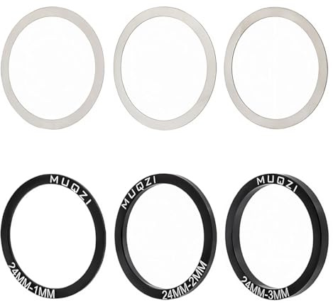 Teegxddy Fahrrad Innenlager dichtung Fahrradkurbel 24mm Unterer Abstandshalter Kurbelgarnitur Unterlegscheiben für straßenfahrräder für BB86/91/92/BB30/PF30,6 Stück(A)