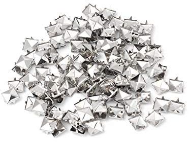 FROMCEO 100 Stück quadratische Nieten, Metallnieten, Spikes, Punk, Schuhe, Gürtel, Kleidung, Dekoration