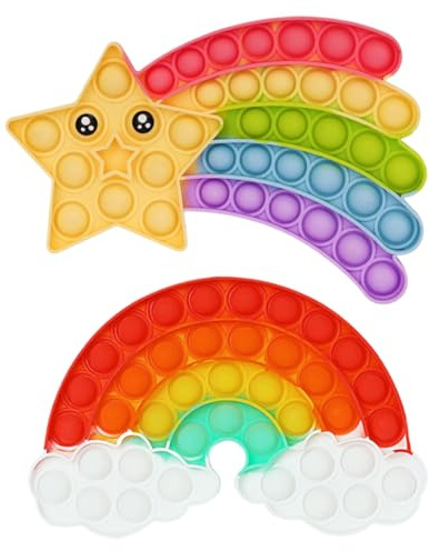 Popit Fidget Toy, Pop It Pop Bubble Fidget Spielzeug, Squeeze Toys Push Bubble Sensory Spielzeug, Anti Stress Spielzeug für Kinder und Erwachsene Sensorik, Kindergeburtstag Gastgeschenke