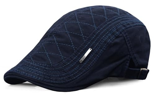 Rayson Schiebermütze Herren Sommer Schirmmütze aus Baumwolle Einfach Newsboy Cap mit Rautenmustern