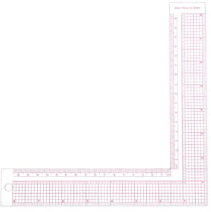 Mabor Clear Sewing Ruler, L-Square Plastic Measure Ruler 90 Degree L Shaped Framing Measuring Tool Fabric Sewing Measuring Supplies for Pattern Making