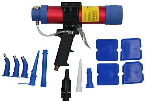Grcfumo Pneumatic Glass Glue Gun, Air Caulking Straight Adjustable Aluminum Power Tools, Professional Cartridge Gun for all common Sealants and Adhesives