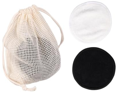 PLAFOPE 12 piezas Discos Desmaquillantes de de Bambú Reutilizables Almohadillas Faciales Suaves para Limpieza y Eliminación de Maquillaje con Bolsa de Algodón para Diario