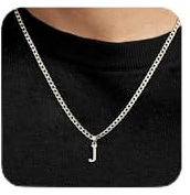 SEFORICO Initialhalskette Herren - personalisierte Halskette für Freund/Brother/Sohn, Geburtstagsgeschenk/Weihnachten Männer, Kubaner-Kette, Jungenartikel, Herrenjuwel, 4mm 50cm