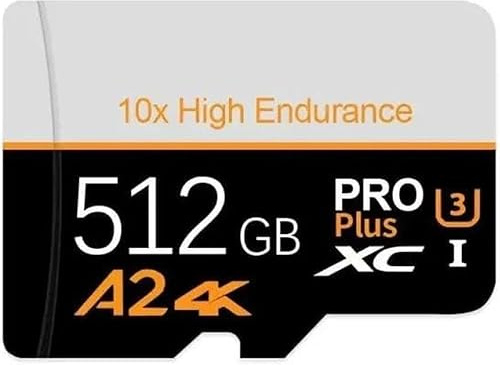 Tarjeta de Memoria Micro SD Gran Capacidad y Alta Velocidad – Almacenamiento Externo Portátil Compatible con Smartphones, Cámaras, Drones y Dash CAM - No Switch (512, GB)