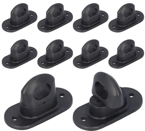 10x Drehverschluss Kunststoff schwarz Ovalösen 42x22mm Anhänger Plane Ovalöse
