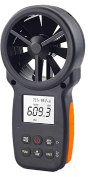 Anemometer Wind Speed Meter Handheld Digital CFM Gauge with Backlight USB Data, Measures Air Flow and Humidity