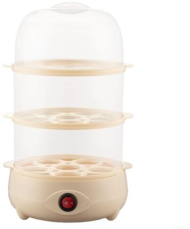 Mini cuiseur vapeur pour œufs avec arrêt automatique et protection anti-brûlure à sec, simple pour une couche pour 5 œufs, appareil compact pour une cuisson pratique du petit déjeuner (jaune-3)