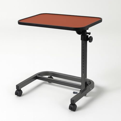 Aidapt Table à roulettes pour Chaise ou lit Marron Grand Plateau de 600 x 400 mm, 4 roulettes freinées, 12 réglages de Hauteur, 7 réglages d'angle, se replie à Plat pour Ranger, Manger, travaux