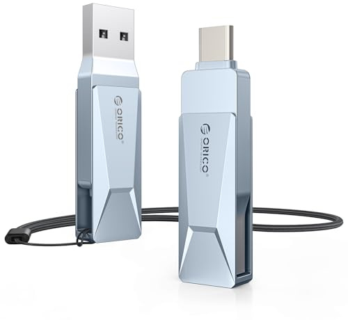 ORICO USB Stick 32GB USB 3.2 Speicherstick OTG 150MB/s, Blau, CB05 | 2-in-1 Flash Laufwerk, Typ-C und USB-A Handy Speicherstick, Metall, für iPhone 17/16/15/Android-Smartphone/Tablet/Laptop/PC
