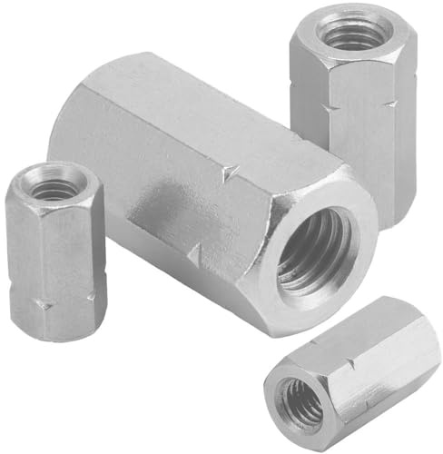 5 Stück Sechskantmuttern 1,5 d hoch M6 Edelstahl A2 DIN 6334 Form B Sechskant Gewindemuffen Langmutter WIBTEC®
