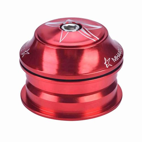 Holigie 44mm Bike Headset, Aluminum Alloy Tapered Roller Headset Set Replacement for Bicycle Fork Stem (Red)