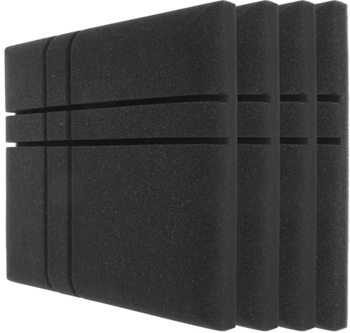 ULDIGI Lot de 4 Panneaux Acoustiques Auto-adhésifs en Mousse Insonorisante Noire 30x30x5 Cm pour Isolation Phonique Murale, du Bruit et Acoustique Studio à Domicile
