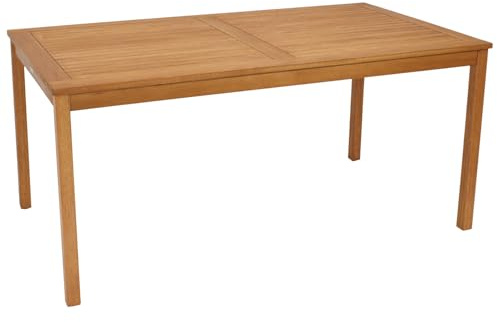 DEGAMO Gartentisch Holztisch CORUNA 160x90cm, Eukalyptusholz braun geölt, Outdoor