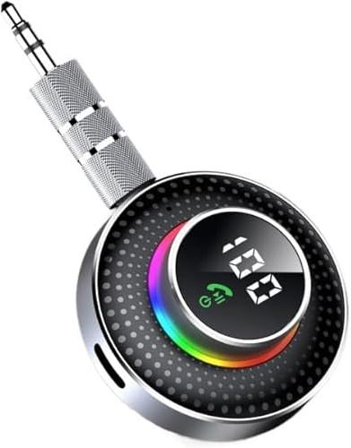 Ricevitore Bluetooth 5.3, display a LED, vivavoce, chiamate, kit per auto, ricevitore wireless, adattatore AUX stereo domestico, ricevitore wireless 3,5 mm